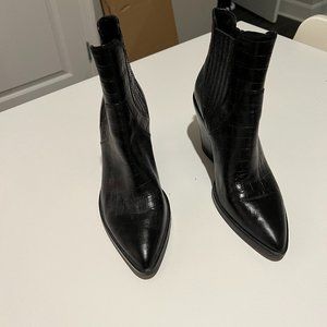 Rebecca Minkoff Sabana Croc-Embossed Leather Booties